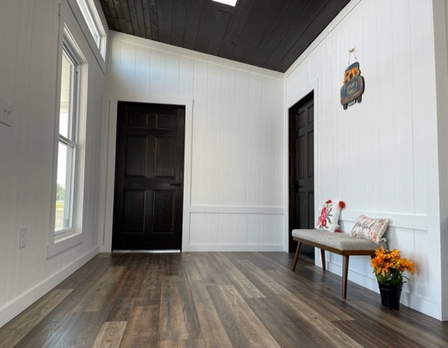 Tiny home interior doorway.